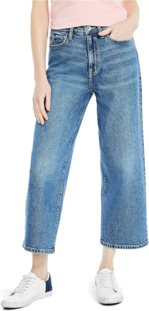 Nautica Women's Jeans Co. High Rise Wide Leg Crop Denim