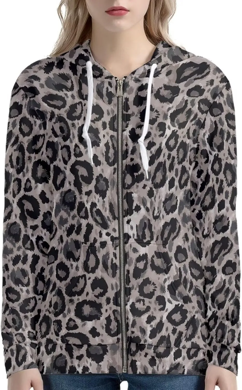 Novelty Printed Zip Up Hoodie Women Long Sleeve Sweatshirts Fall Outfits 2024 Hoodies