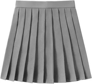 Only Faith Womens Solid Color Pleated Skirts A-Line Skater Skirts Mini Skirt