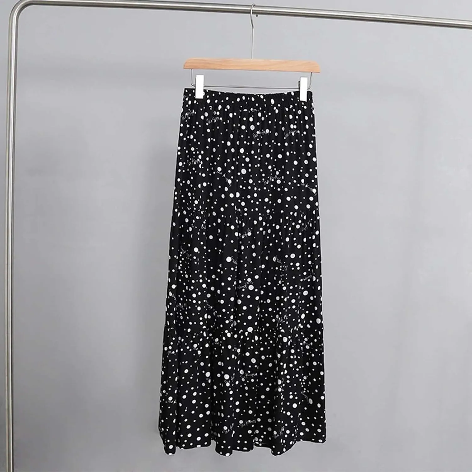 Oplxuo Women's Maxi Skirts Elastic High Waist Tiered Pleated Floral Printed A-Line Flowy Boho Long Skirts
