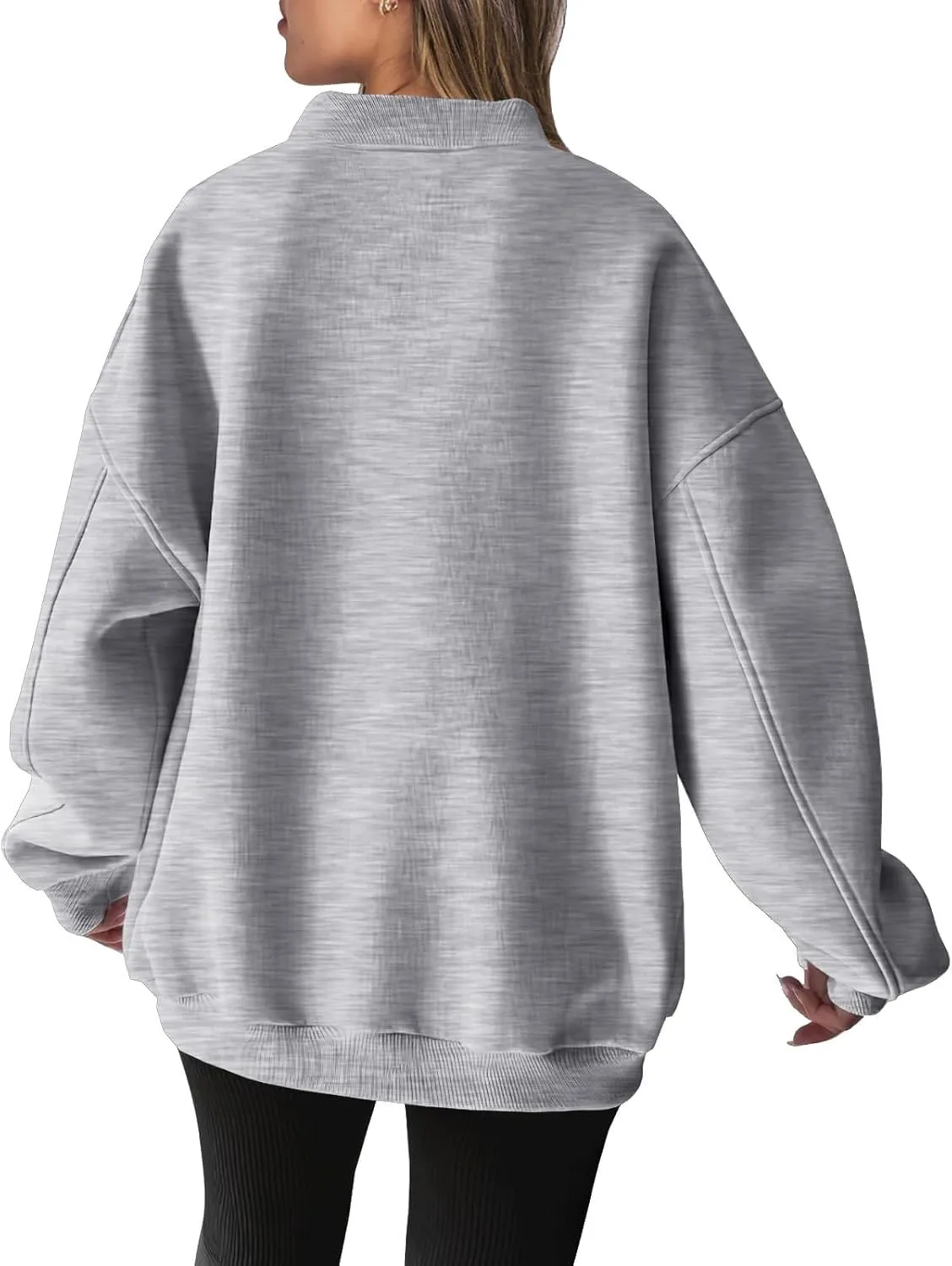 Oversized Fleece Sweatshirts For Women Trendy 2024 Long Sleeve v Neck Pullover Tops Casual Loose Solid Fall Clothes