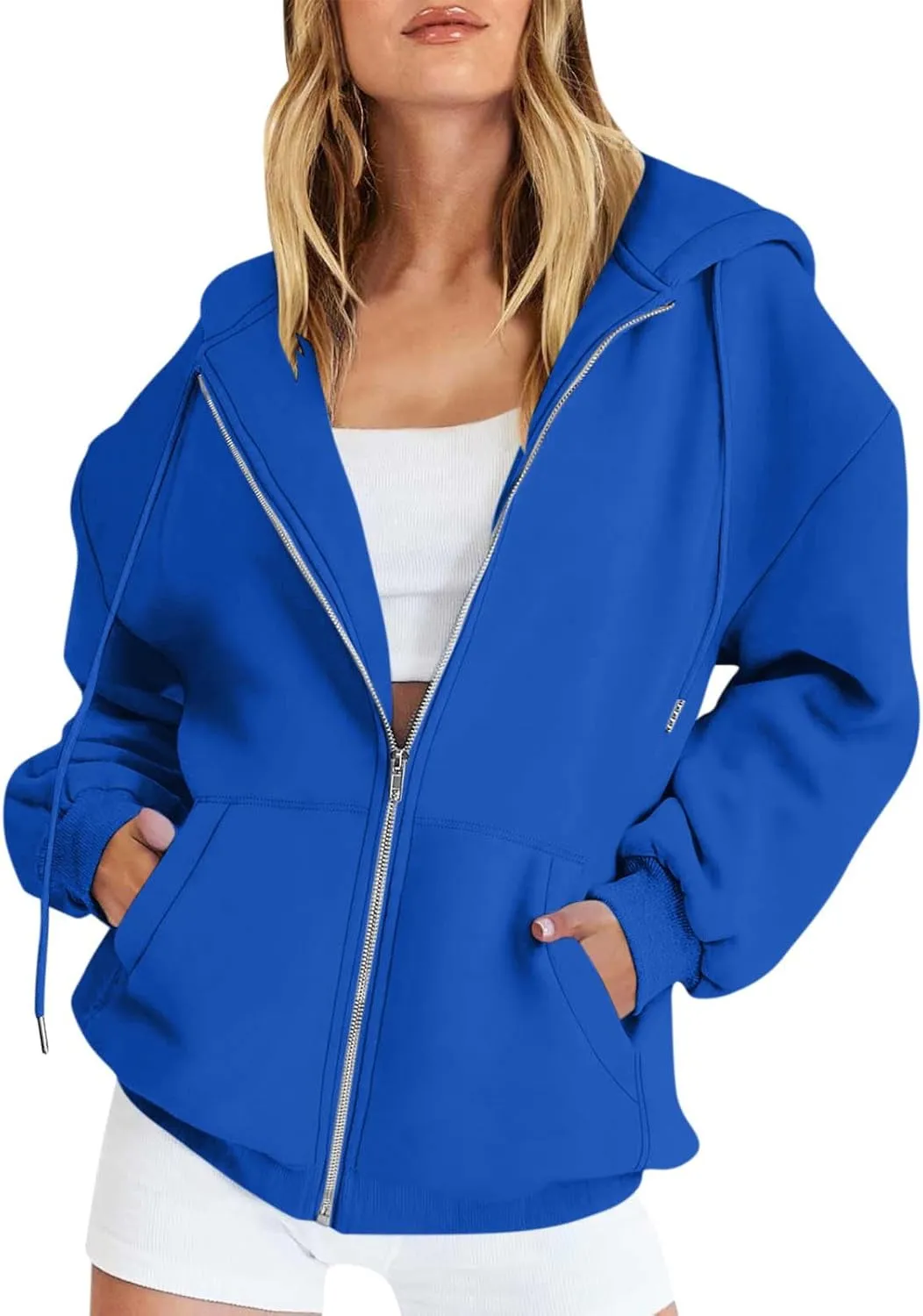 Oversized Sweatshirt For Women,Womens Y2K Zip Up Hoodie Casual Long Sleeve Jacket With Pockets