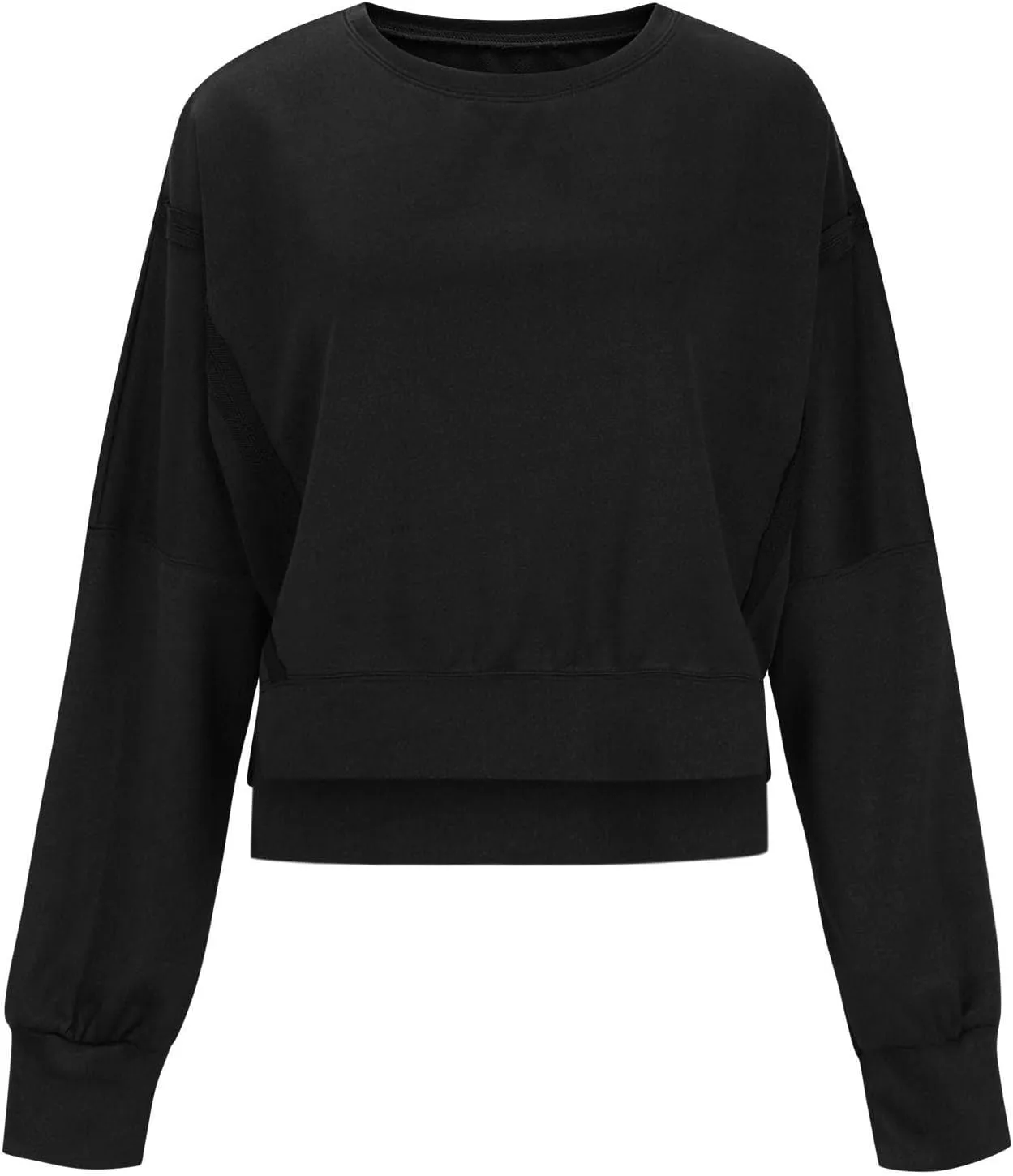PBNBP Womens Cropped Oversized Sweatshirts Crewneck Long Sleeve Pullover Shirts 2025 Fall Teen Girls Y2K Fashion Crop Tops