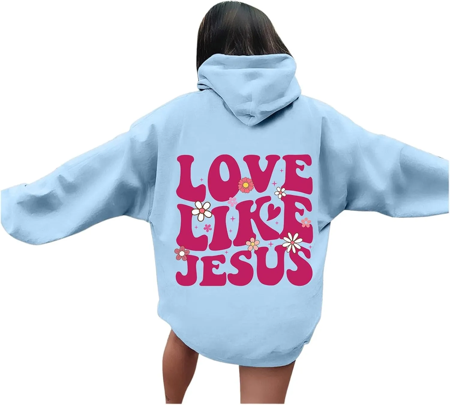 Pink Palm Puff Hoodie Beach Oversized Crew Neck Sweatshirt Women 2024 Hoodie Letter Print Trendy Pullover Tops Womens Hoodies Pullover Graphic Funny Sweatshirt Hoodies for Women Zip Up
