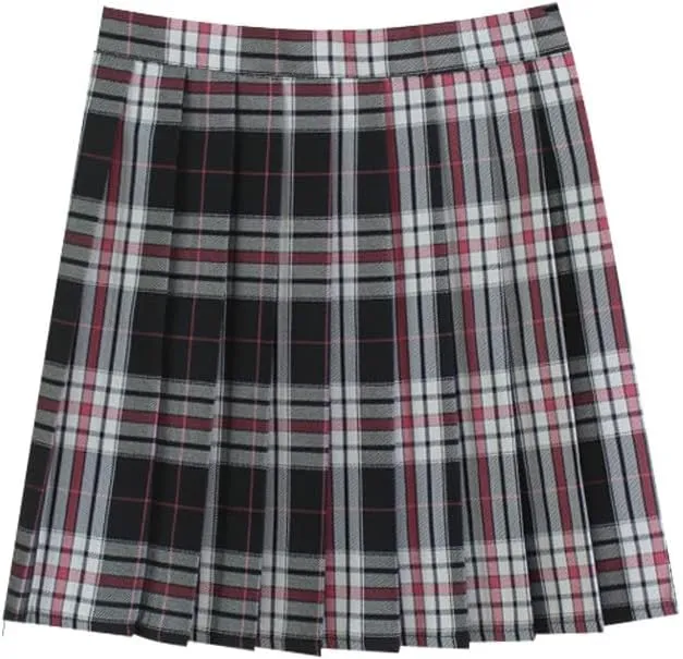 Plaid Pleated Mini Skirts for Women A Line Elastic Skirt High Waisted Stretchy Skirts Trendy Cosplay Skirt