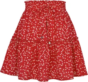 Pleated Mini Skirts for Women Floral A Line Short Skirt High Waisted Drawstring Flowy Skirt Lightweight Cotton Skorts