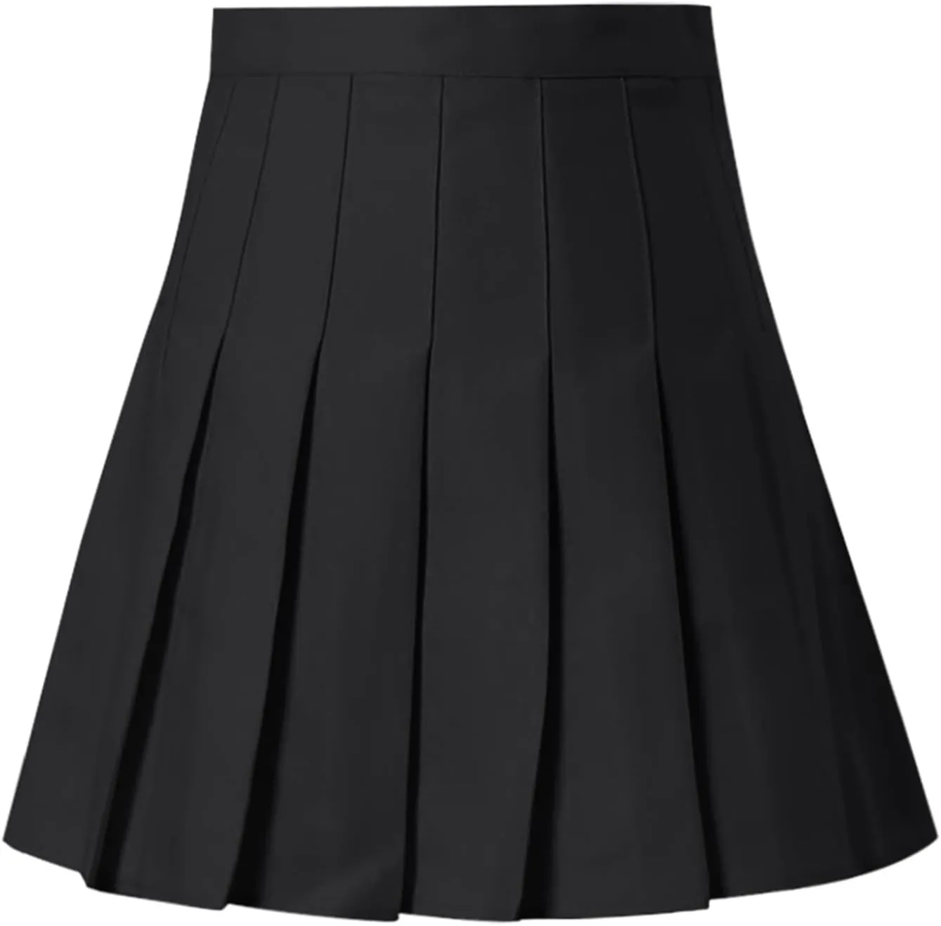 Pleated Skirts for Women,High Waist Pleated A-Line Uniform Mini Skirt Business Casual Work Classic Solid Color Skirt