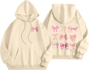 PVTOSD Sweatshirts For Teen Girls Long Sleeve Letter Print Casual Graphic Hoodies Drawstring Pullover Cute S, XXL