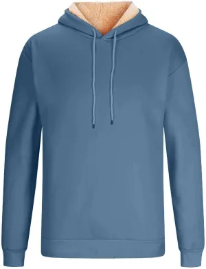 RTTUIOP Hoodies for Men Sherpa Lined Thermal Winter Sweatshirt Casual Fashion Fleece Lined Hoodie Pullover