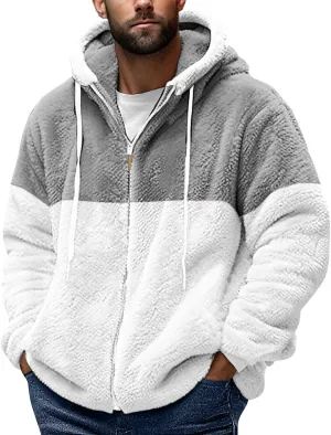 RTTUIOP Mens Fuzzy Sherpa Pullover Hoodie Sweatshirts Long Sleeve Sport Fall Outwear Sherpa Winter Sweater