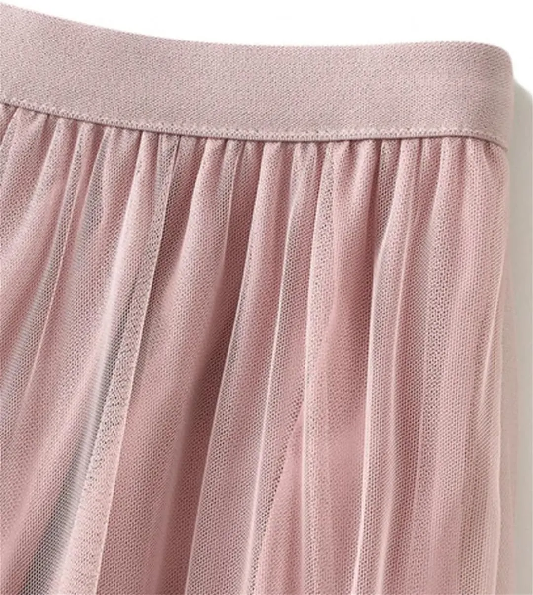 Ruffles Mesh Skirt for Women High Waist Solid Casual Layers A-Line