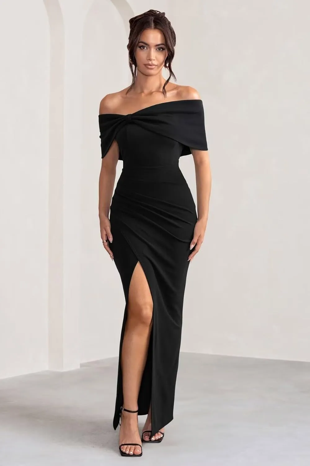 Satin Bridesmaid Dresses Off Shoulder Corset Prom Dress 2025 High Slit Formal Party Gown
