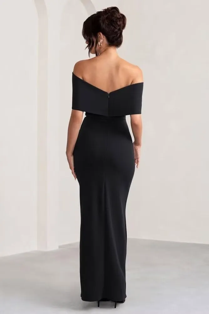 Satin Bridesmaid Dresses Off Shoulder Corset Prom Dress 2025 High Slit Formal Party Gown