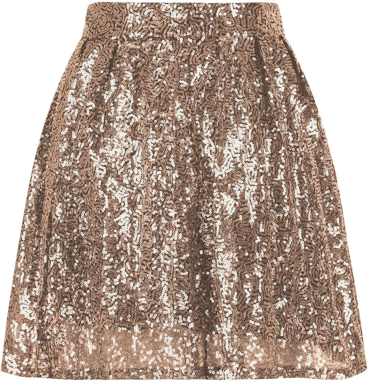 Sequin Skirt for Women Elastic Waist Sparkly A-Line Sparlky Skirts with Lining Casual Fashion Holiday Dance Skirt
