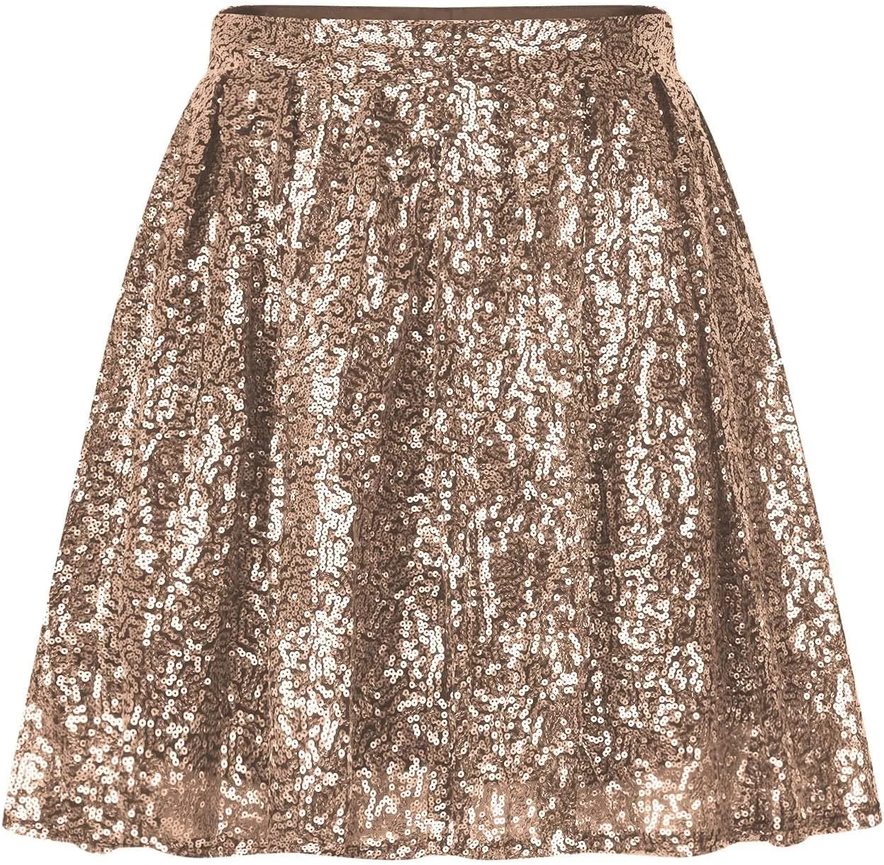 Sequin Skirt for Women Elastic Waist Sparkly A-Line Sparlky Skirts with Lining Casual Fashion Holiday Dance Skirt