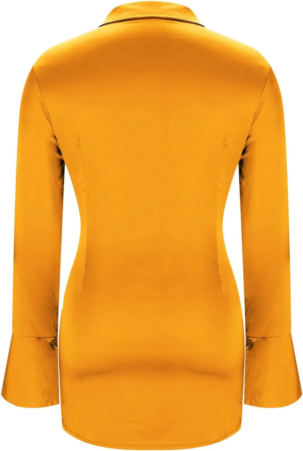 Shirt Dresses for Women 2025 Sexy Long Sleeve Satin Short Dress Slim Fit Mini Dress