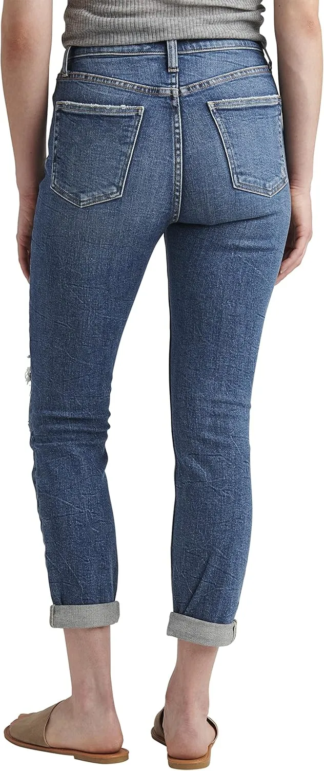 Silver Jeans Co. Women's 90s Boyfriend High Rise Slim Leg Jeans-Legacy