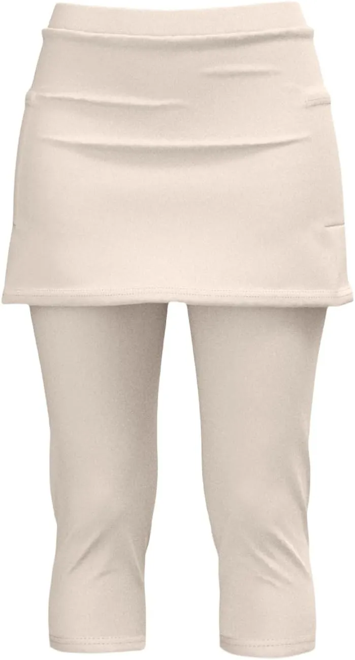 Skirted Leggings for Women Athletic Golf Skorts Gym Tennis Yoga High Waisted Stretchy Soft Capri Leggings with Skirts