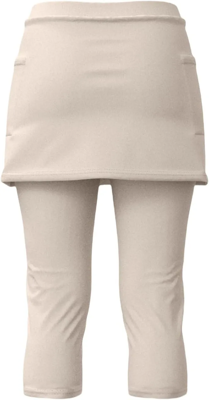 Skirted Leggings for Women Athletic Golf Skorts Gym Tennis Yoga High Waisted Stretchy Soft Capri Leggings with Skirts