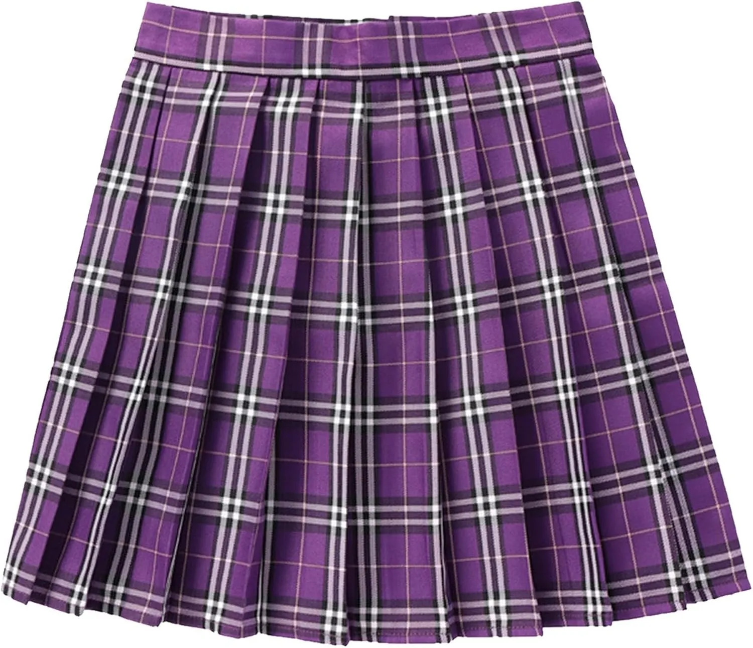 Skirts for Women Women's Casual Plaid High Waist Pleated A Line Mini Skirt Clothes 11