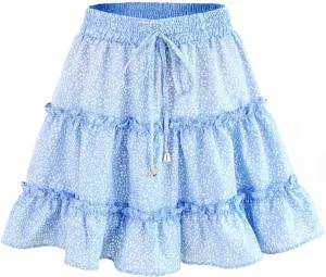 Skorts for Women Dressy Casual Pleated Flowy Mini Skirt High Waisted A Line Short Skirt Summer Beach Hawaii Outfits