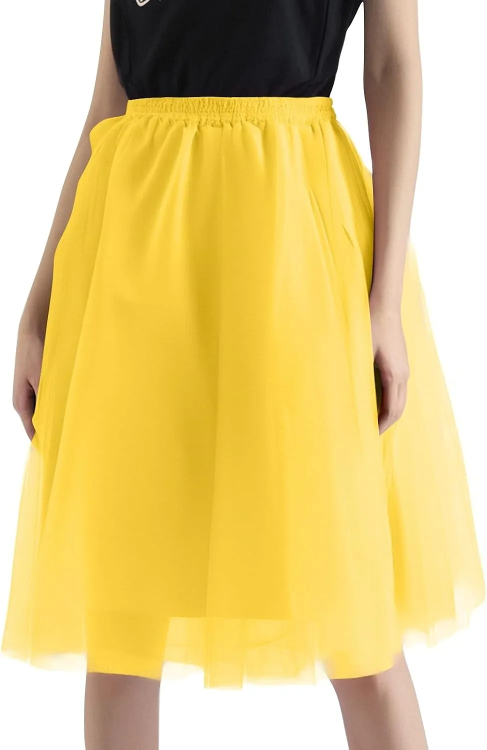 Spring Outfits for Women 2025 Loose Casual Trendy Solid Color Elastic Waist Flowy Mesh Ballet Skirts, S-2XL