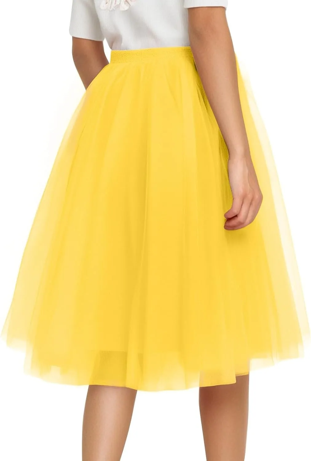 Spring Outfits for Women 2025 Loose Casual Trendy Solid Color Elastic Waist Flowy Mesh Ballet Skirts, S-2XL