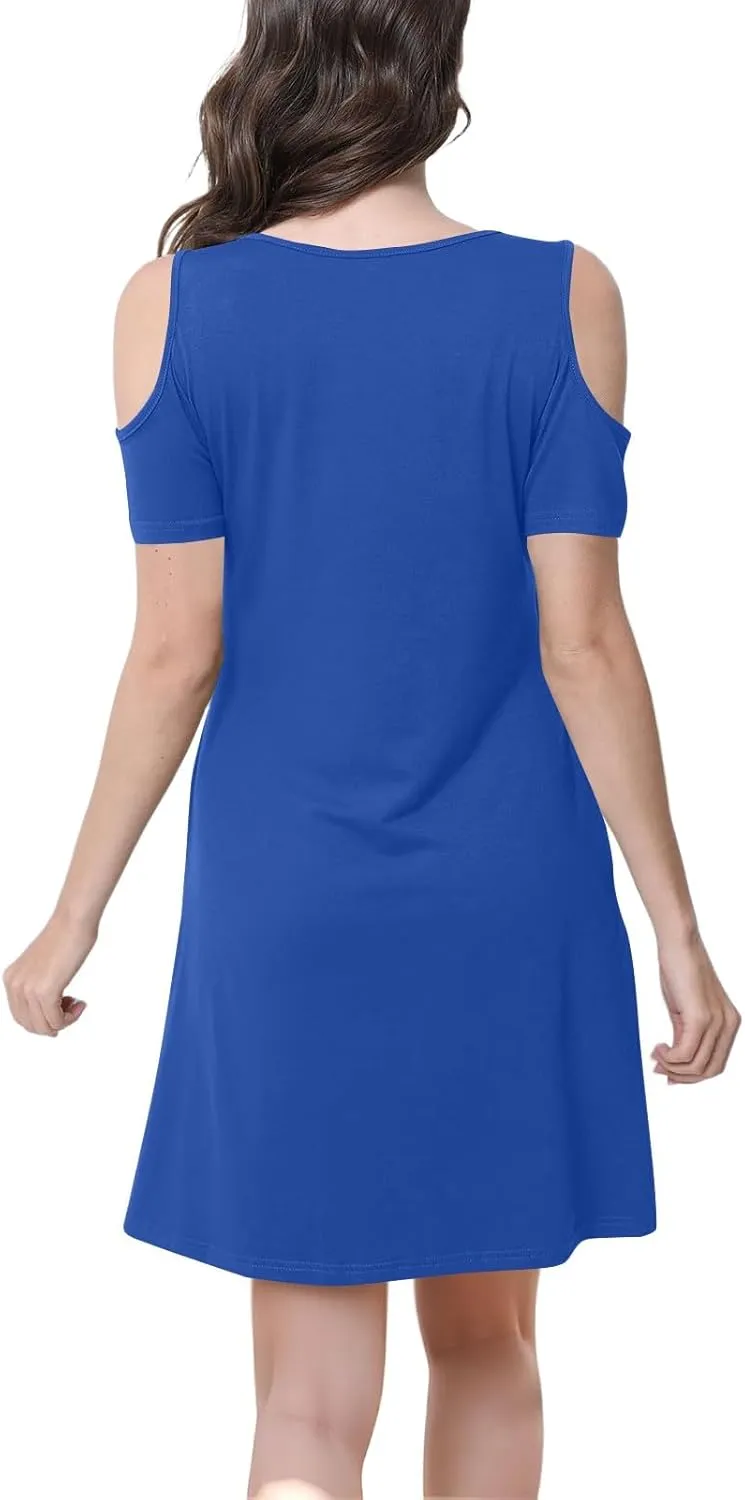 Summer Dresses for Women 2025 Beach Vacation Spring Clothes Eyelet Off-Shoulder Strap Fashion Mini Dress