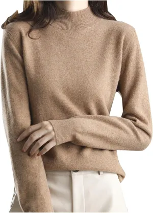 Sweater for Women Long Sleeve High Neck Knitted Pullover Plain Fall Tops Casual Oversized Turtleneck Basic Trendy Warm Winter