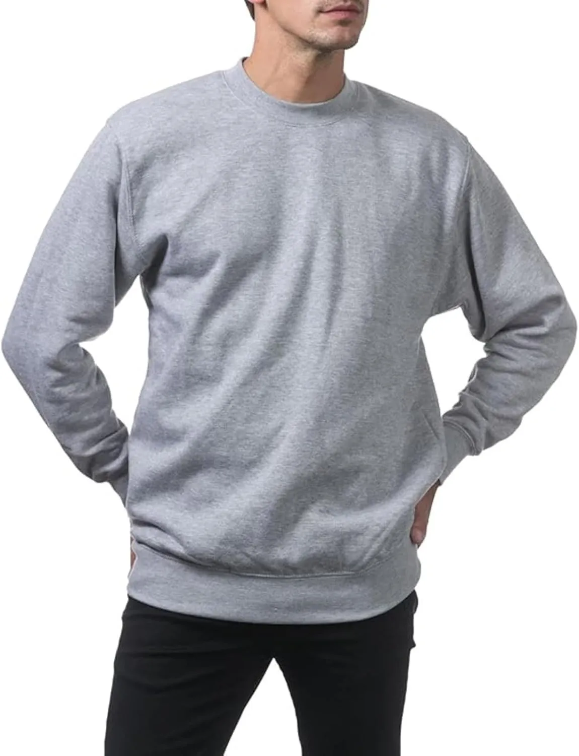 Sweatshirts for Men Long Sleeve Crewneck Sweatshirt Loose Casual Fashion Outerwear Plain Daily Versatile Pullover Tops