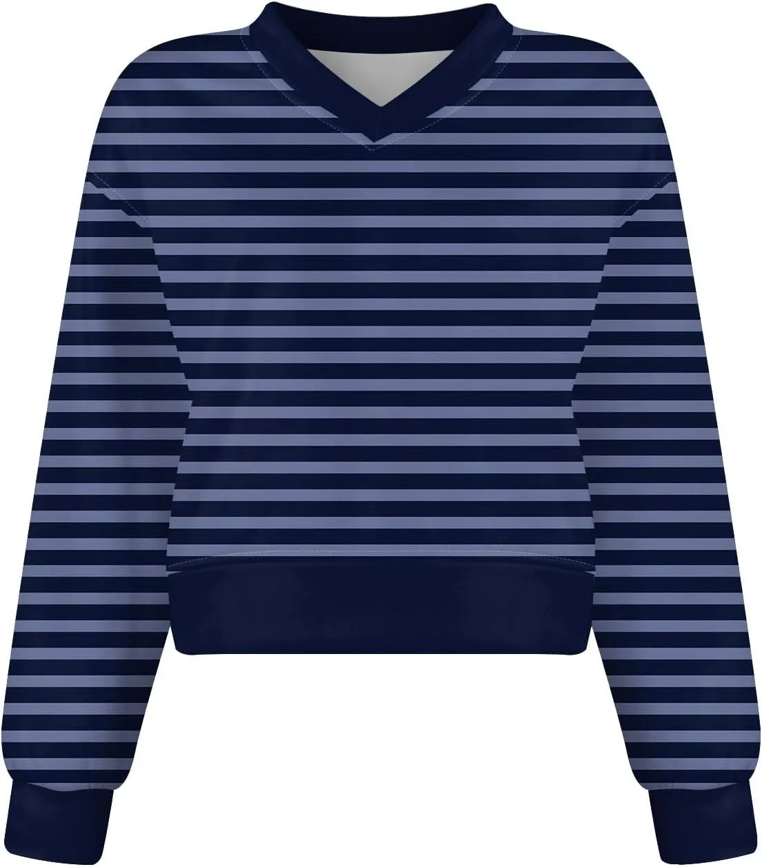 Sweatshirts For Women Casual Fashion Sexy Comfortable V-Neck Long Sleeve Striped Graphic Printed Sports Sweatshirt Top