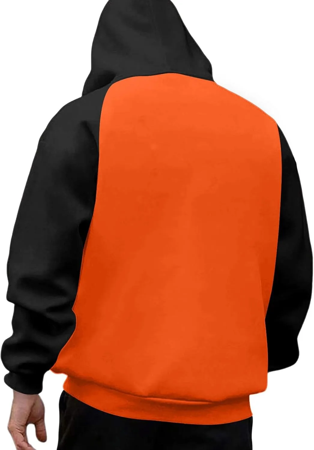 Thatrich Lightweight Hoodies for Men Oversized Hoodie Color Block Hooded Sweatshirts Full Zip Shirts with Pockets Fall Trendy