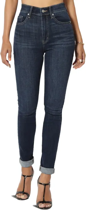 TheMogan Clara Ripped Distressed Destroyed Washed Knee High Rise Skinny Jeans