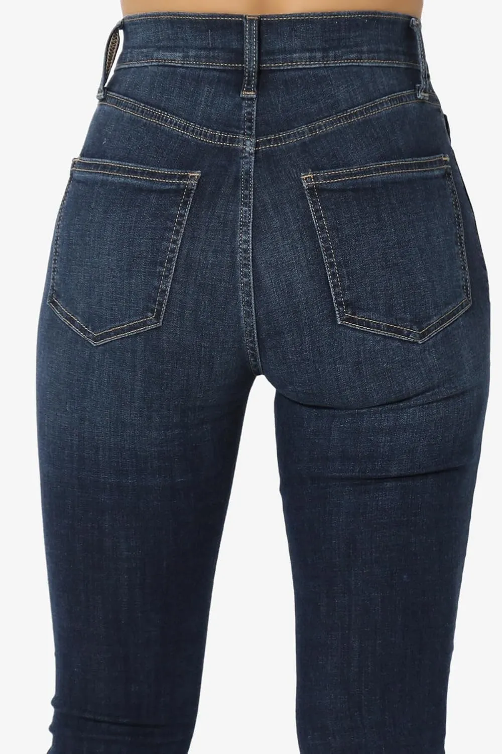TheMogan Clara Ripped Distressed Destroyed Washed Knee High Rise Skinny Jeans