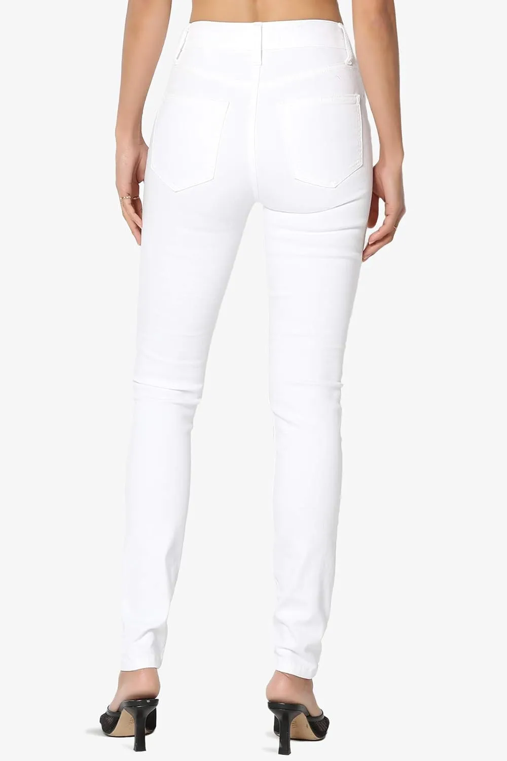 TheMogan Clara Ripped Distressed Destroyed Washed Knee High Rise Skinny Jeans