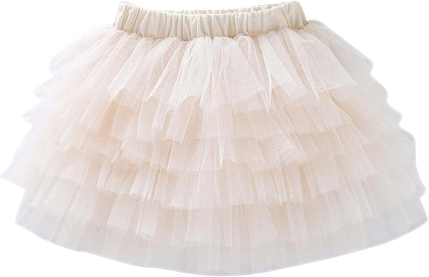 Toddler Girls Ruffle Puffy Skirts Tiered Mesh Tutus Cute Princess Skirt Solid Fluffy Tutu Half Dress for Party Dance