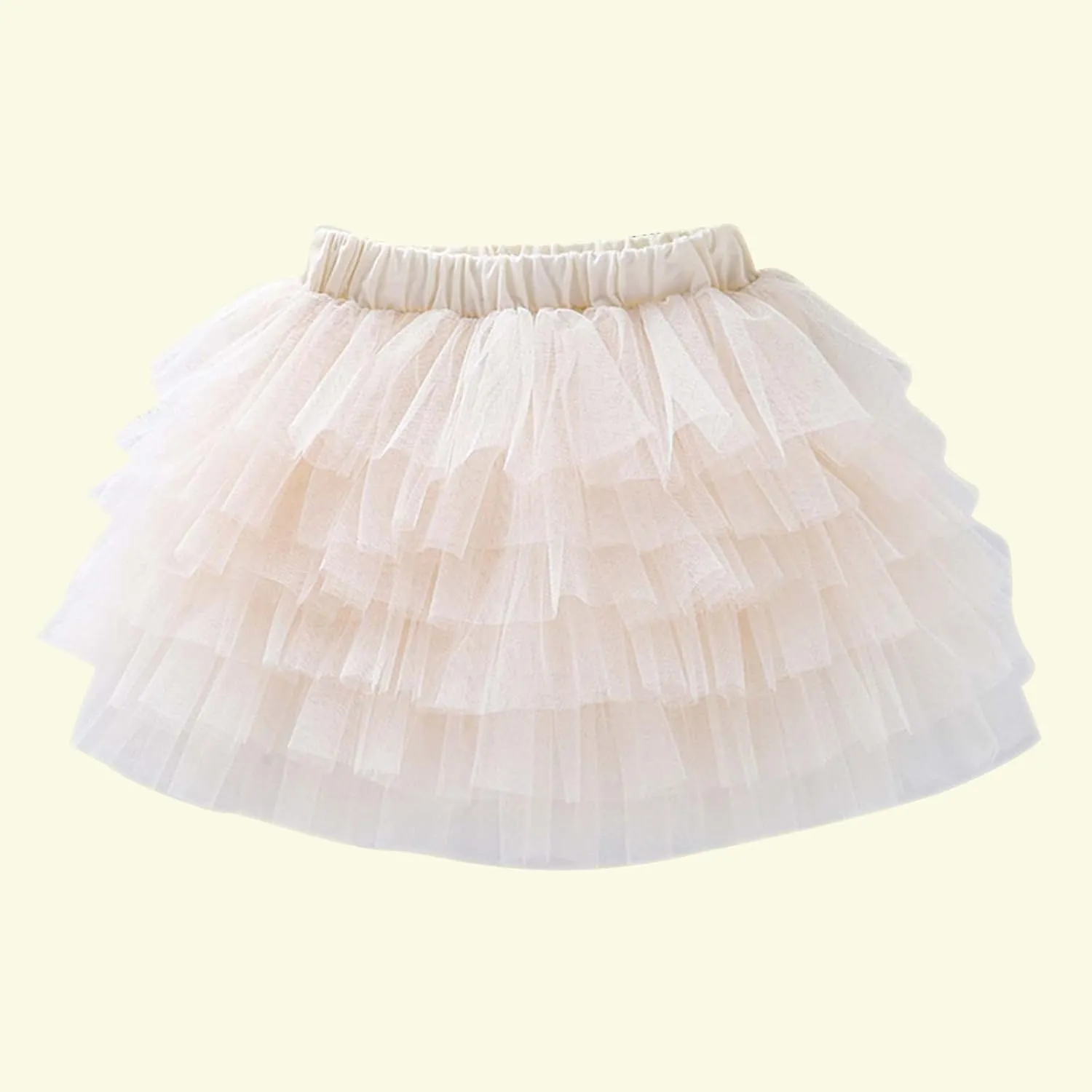 Toddler Girls Ruffle Puffy Skirts Tiered Mesh Tutus Cute Princess Skirt Solid Fluffy Tutu Half Dress for Party Dance