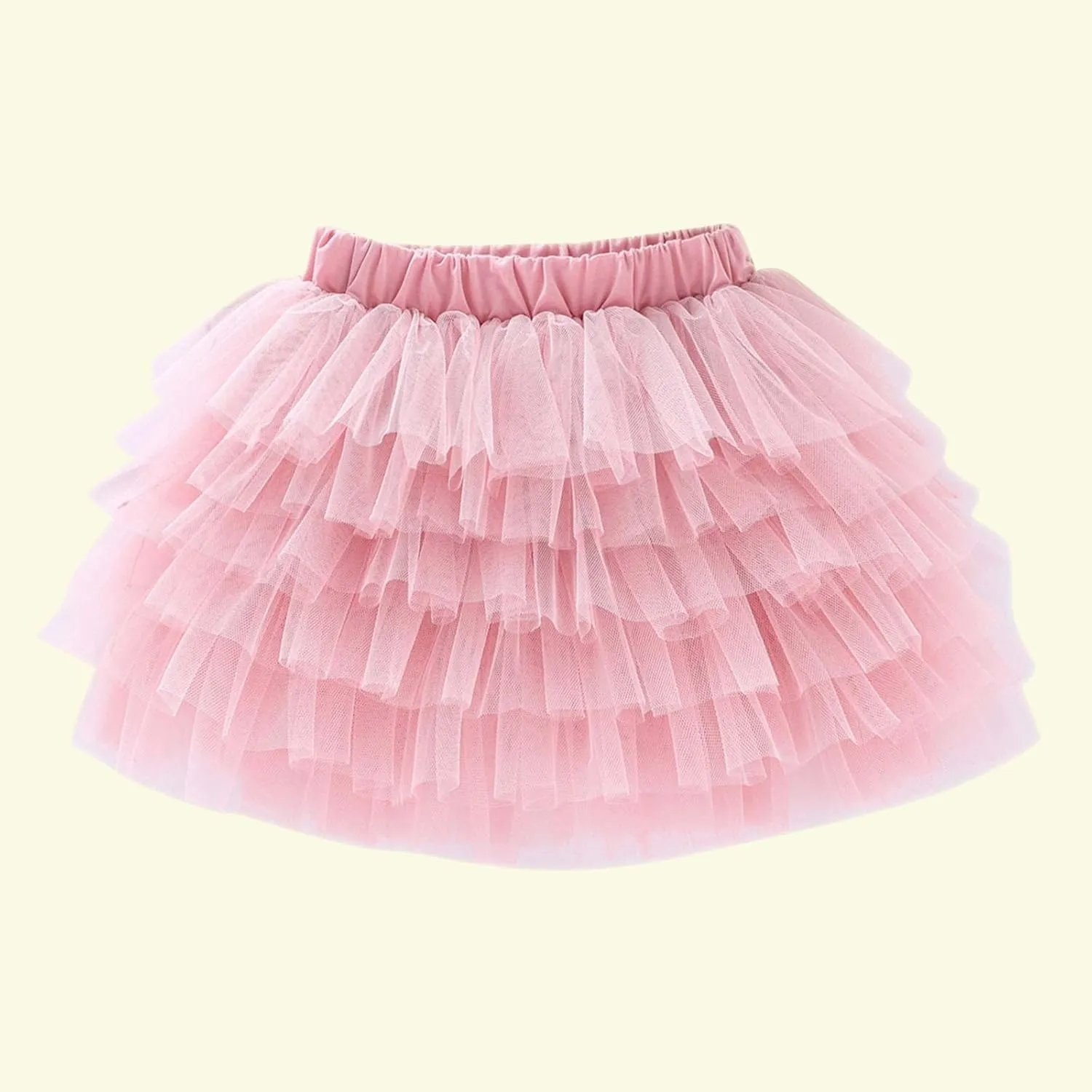 Toddler Girls Ruffle Puffy Skirts Tiered Mesh Tutus Cute Princess Skirt Solid Fluffy Tutu Half Dress for Party Dance