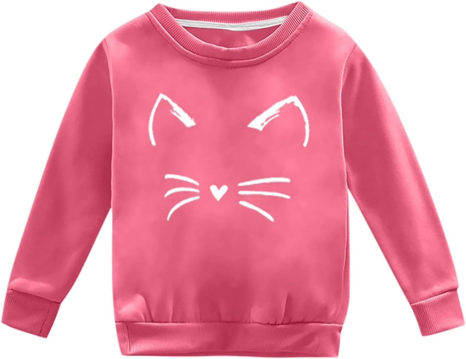 Toddler Kids Fleece Hoodie Cute Pattern Printed Crewneck Girls Boys Solid Fashion Pullover Fall Winter Sweatshirt