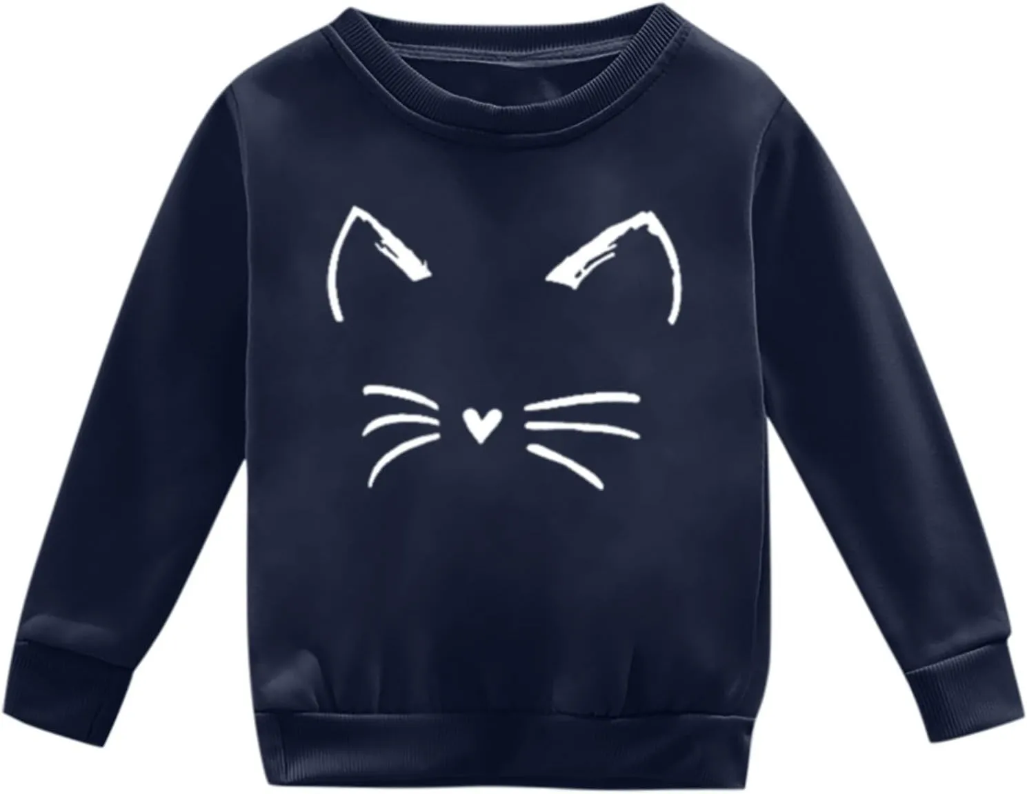 Toddler Kids Fleece Hoodie Cute Pattern Printed Crewneck Girls Boys Solid Fashion Pullover Fall Winter Sweatshirt