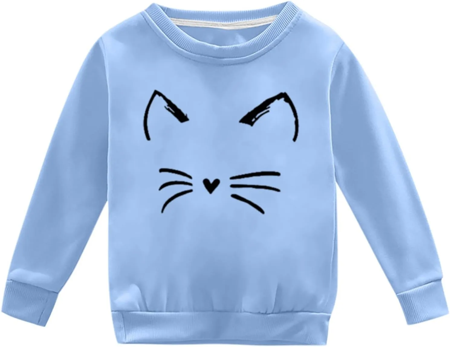 Toddler Kids Fleece Hoodie Cute Pattern Printed Crewneck Girls Boys Solid Fashion Pullover Fall Winter Sweatshirt