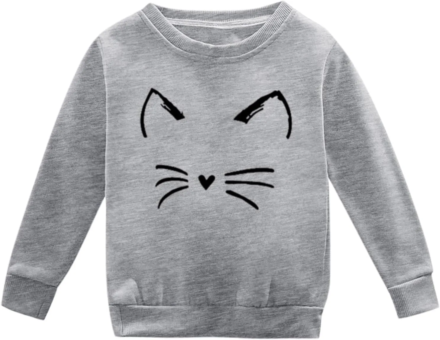 Toddler Kids Fleece Hoodie Cute Pattern Printed Crewneck Girls Boys Solid Fashion Pullover Fall Winter Sweatshirt