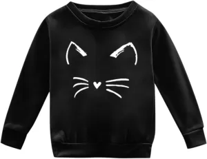 Toddler Kids Fleece Hoodie Cute Pattern Printed Crewneck Girls Boys Solid Fashion Pullover Fall Winter Sweatshirt