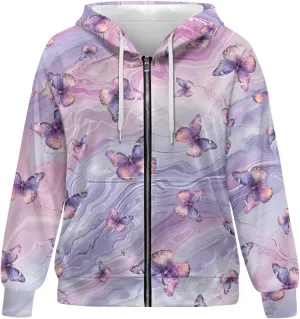 TODIYADDU Trendy Sweatshirts Womens Oversized Hoodies Fashion Zip Up Hooded with Pockets Casual Long Sleeve Pullover Hoodies