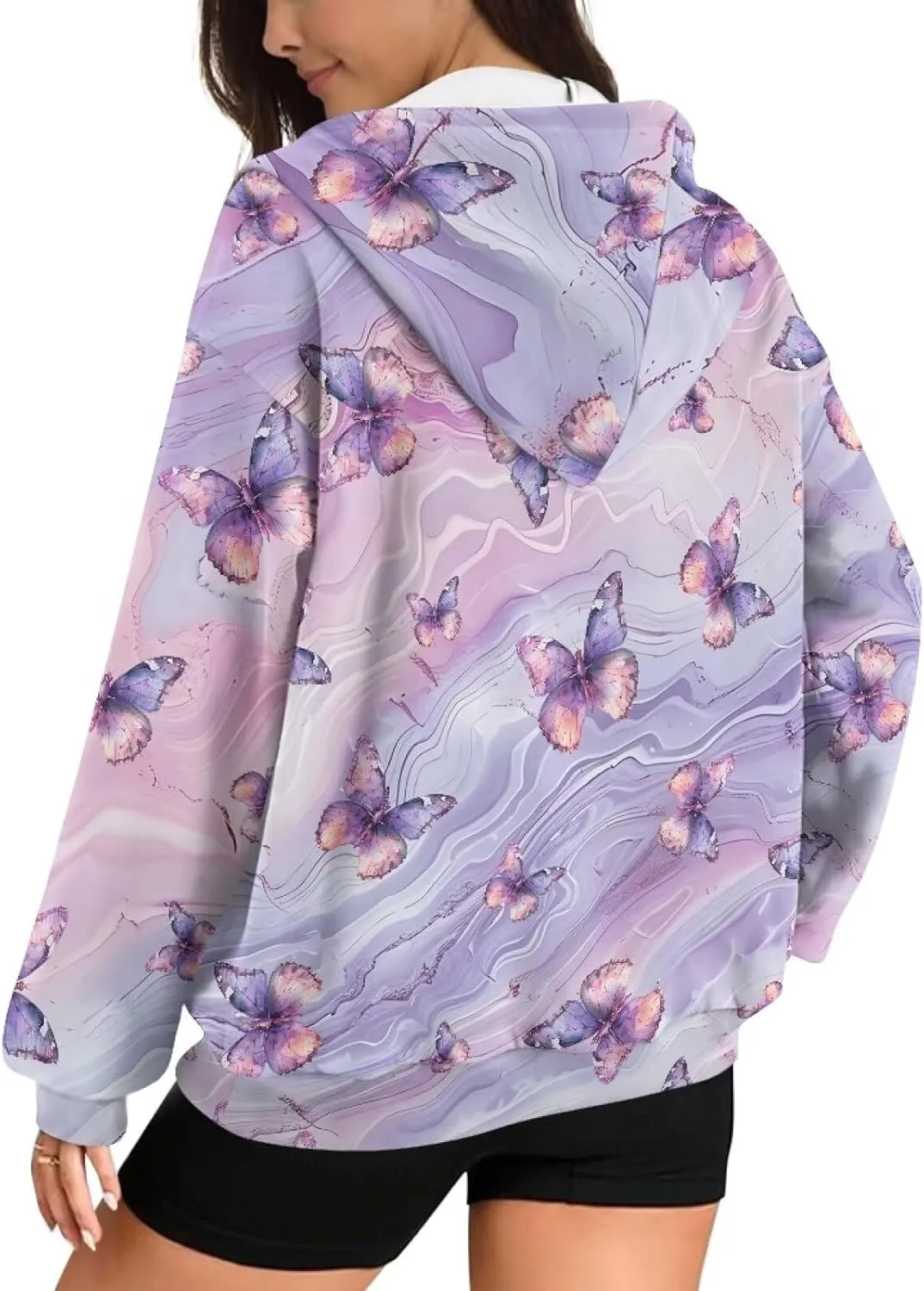 TODIYADDU Trendy Sweatshirts Womens Oversized Hoodies Fashion Zip Up Hooded with Pockets Casual Long Sleeve Pullover Hoodies