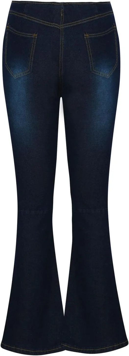 Uillui Women's Flared Skinny Jeans-Bootleg Yoga Jeggings Stretch Tummy Control High Waisted Casual Denim Bell Bottom Jeans