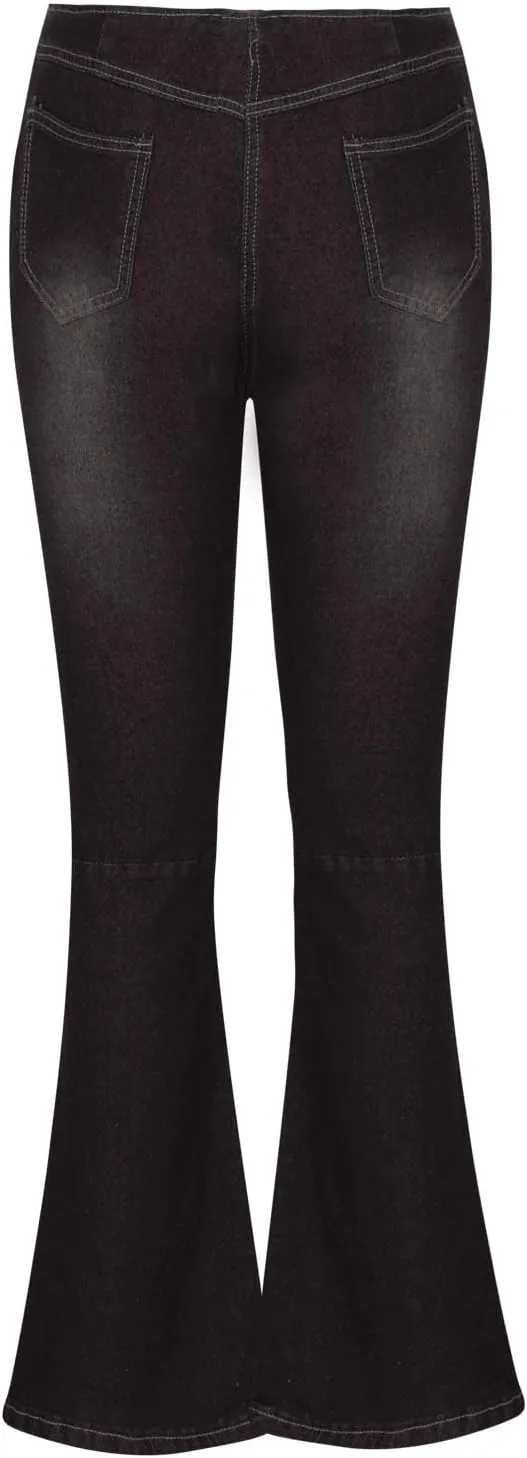 Uillui Women's Flared Skinny Jeans-Bootleg Yoga Jeggings Stretch Tummy Control High Waisted Casual Denim Bell Bottom Jeans