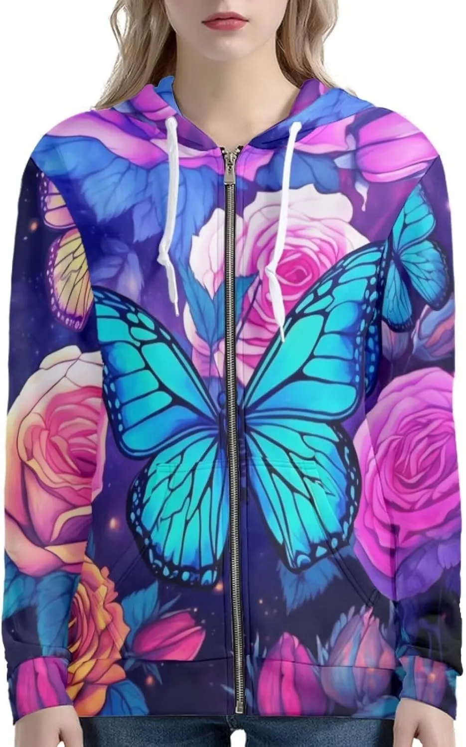 Upetstory Women Hoodie Zip Up Sweatshirt Spring Jacket Outfit Tops