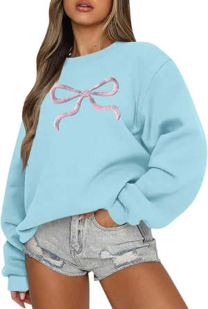 Valentines Sweatshirts for Women Crewneck Comfy Cute Oversized Sweatshirt Baggy Drop Shoulder Cotton Fleece Pullover