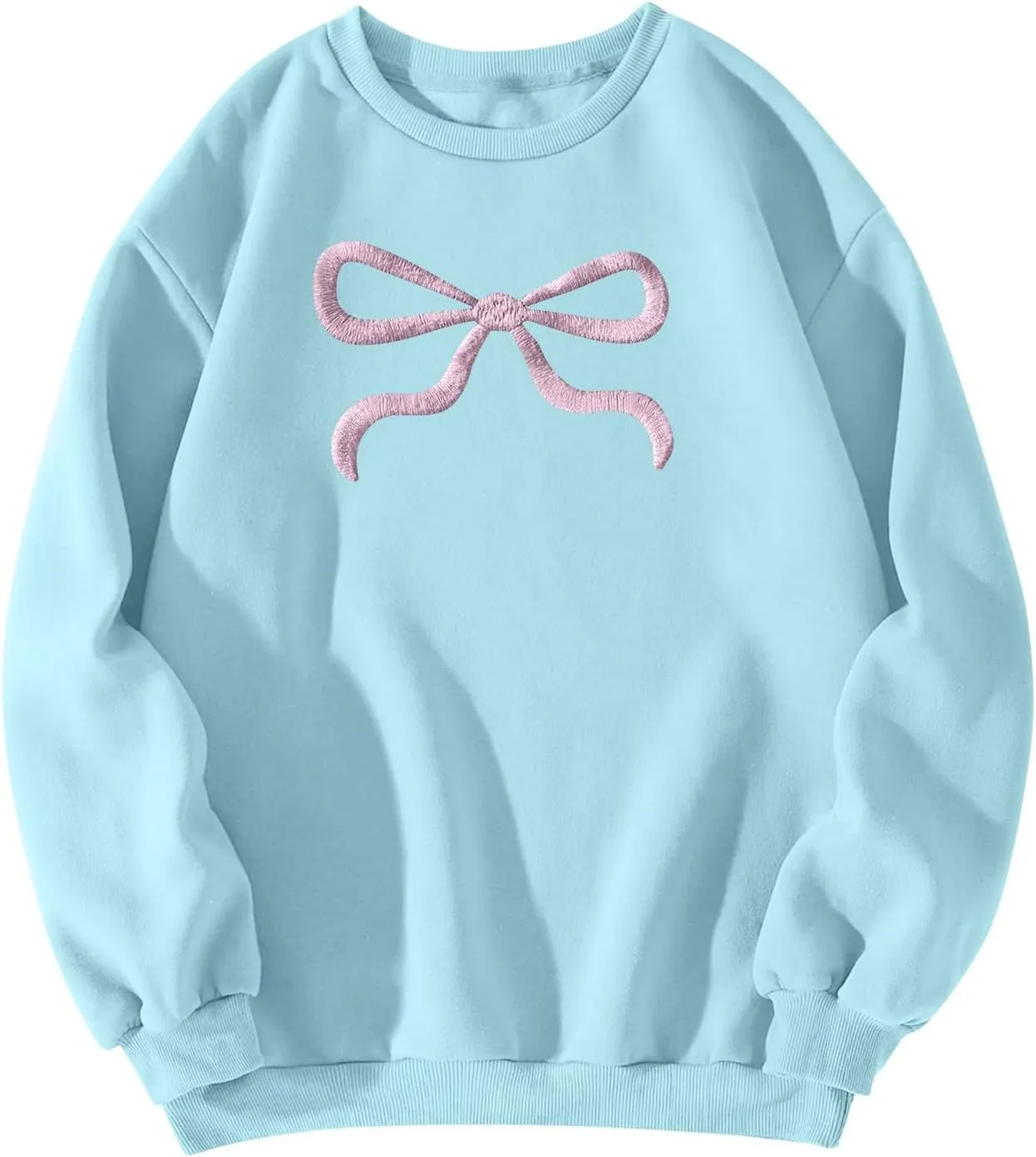 Valentines Sweatshirts for Women Crewneck Comfy Cute Oversized Sweatshirt Baggy Drop Shoulder Cotton Fleece Pullover